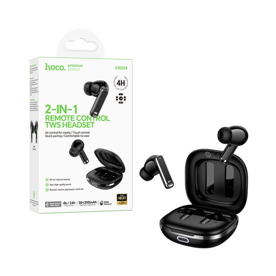 Auscultadores sem fios Hoco True Wireless com Controlo Remoto EW204 Verso Preto